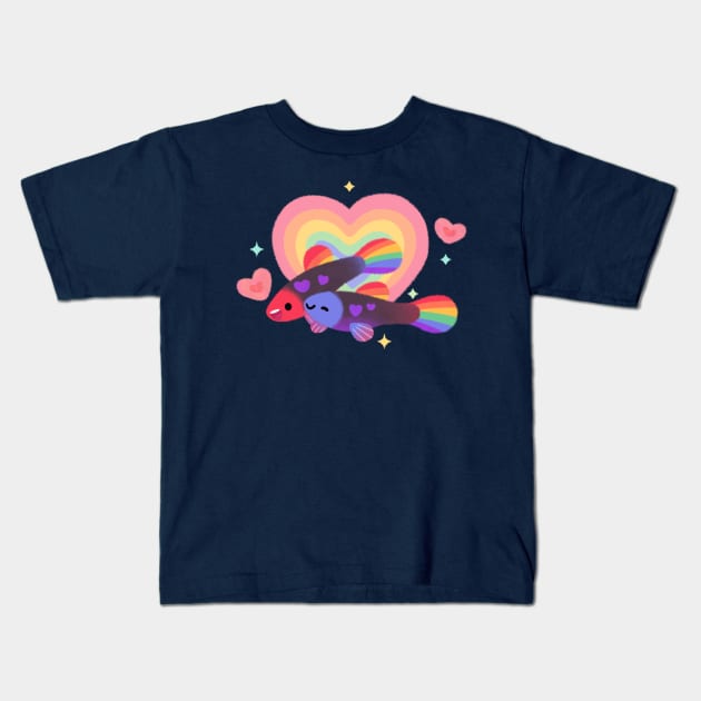 Rainbow guppy 2 Kids T-Shirt by pikaole